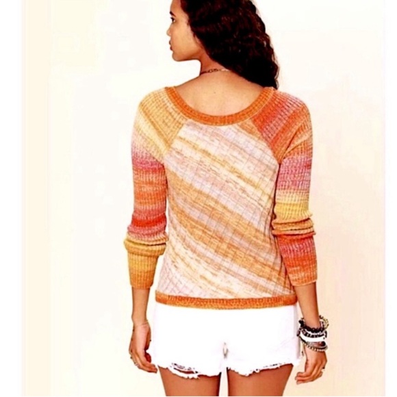 Free People Sunset Rainbow Wool Blend Sweater - Picture 2 of 4